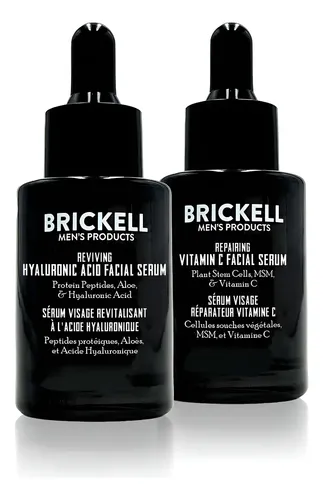 Sérum Facial Antienvejecimiento Brickell para Hombre con Ácido Hialurónico y Vitamina C