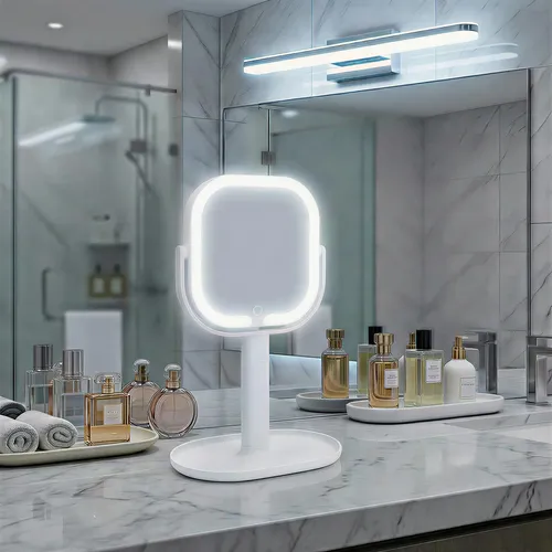Espejo De Maquillaje Sanycasa Con Luz Led Con Aumento De 1x/