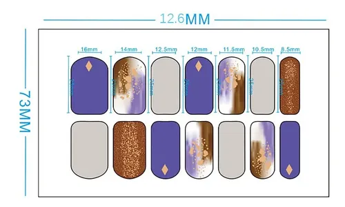 Z Pegatinas De Gel Para Uñas, 14 Tiras De Esmalte