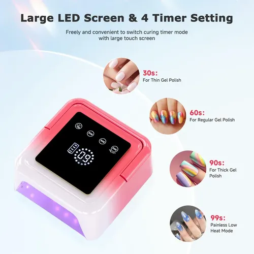 Lámpara De Uñas Led Uv Inalámbrica, Luz De Uñas