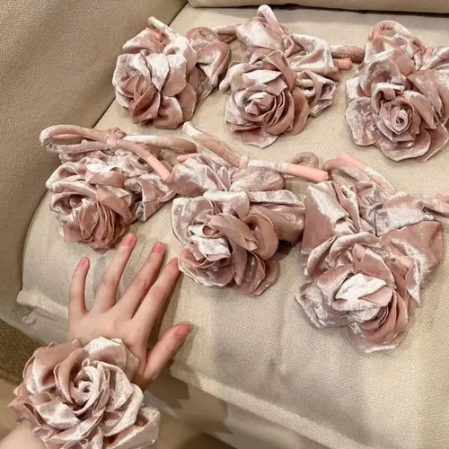 C Moño Alta Gama Rosebowflower Scrunchie, Accesorio For El .