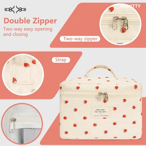 Honitty Bolsa De Maquillaje, Acolchado Bolsas De Cosméticos,
