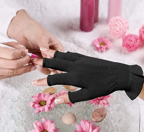 Guantes Sin Dedos Hidratantes Negros Para Piel Seca Uv