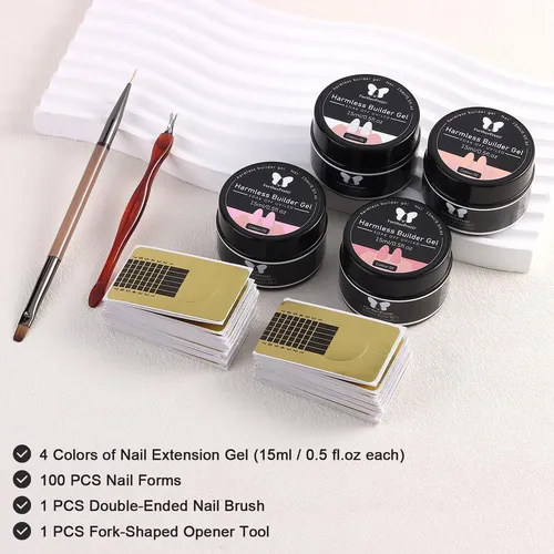 Kit Gel Builder Uñas 4 Colores Furtherpretty