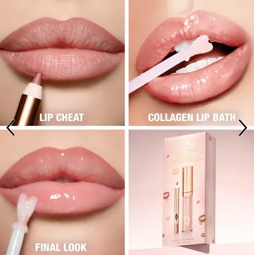 Mini Glossy Pink Lip Gloss + Lip Liner Set Charlotte Tilbury Color Fresh Pink