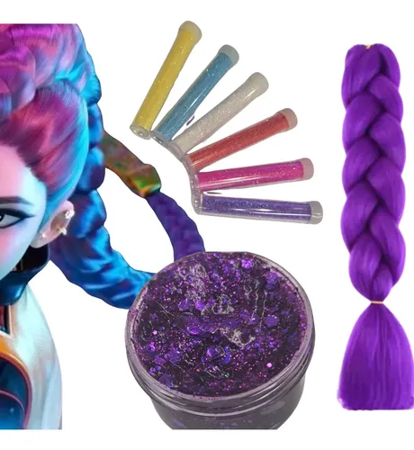 Kit Trenza Kanekalon A35 Violeta Kpop Peinado Guerreras Lfme
