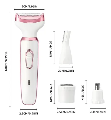 Depiladora Rasurador 4 En 1 Portatil Usb Mujer Cuerpo Facial