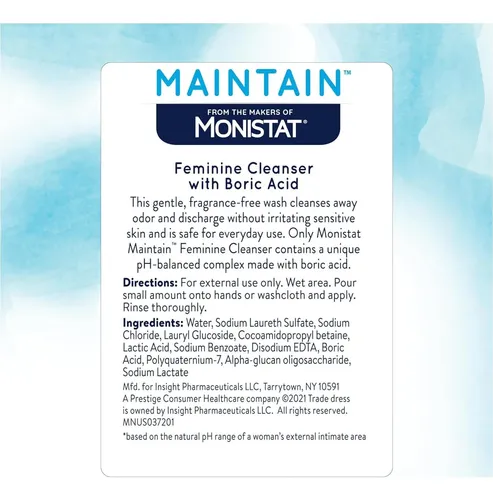 Limpiador Íntimo Monistat Con Ácido Bórico 16 Oz