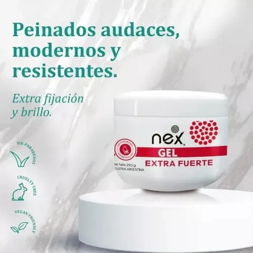 Gel Fijador Para Cabello Modelador Extra Fuerte Nex 250 Gr