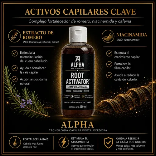 Shampoo Anti Caida Activador De Raíces Alpha For Men