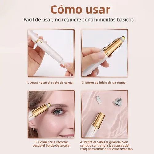 D 2pcs Recargable Depiladora De Cejas Eléctrica De Precisión