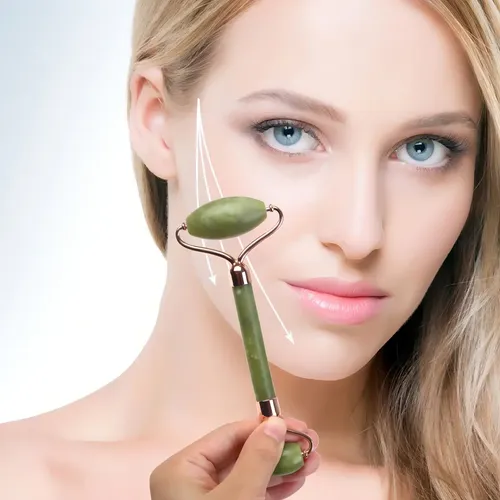 Rodillo De Masaje Facial Jw Rolo Jade Verde Kdw Pedra Gua