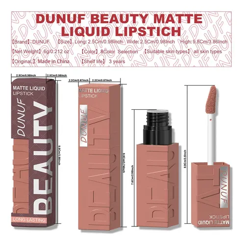 Labial Líquido Mate Dunuf Larga Duración Waterproof