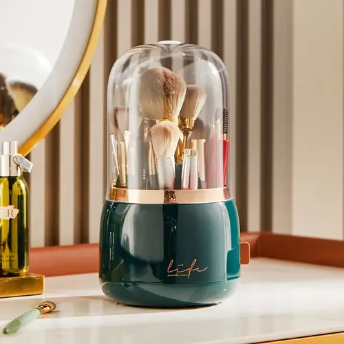 La Caja De Almacenamiento De Brochas De Maquillaje Con Tapa