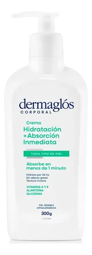 Crema Corporal Dermaglós Hidratación + Absorción Inmediata 300g