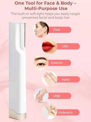Depiladora Facial Eléctrica Recargable 3 Velocidades Led