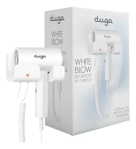 Secador De Pelo Duga D15 1800w Blanco Hotelero Pared 12c