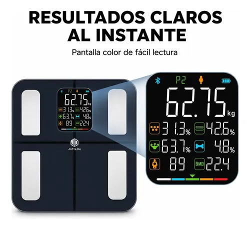 Balanza Digital Inteligente Bluetooth Análisis Corporal Personal 180 kg Bioimpedancia JD iF1334B