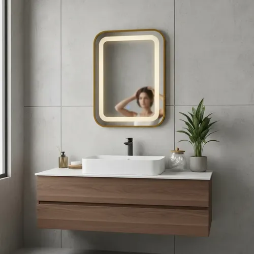 Espejo Rectangular 30x40cm Táctil Luz Led Baño Dormitorio