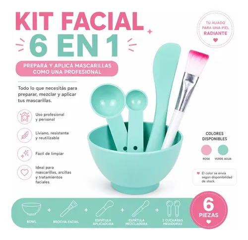 Kit Bowl Facial Para Mascarillas 6 En 1