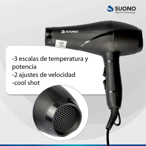 Secador De Cabello Suono 2000w Frío Y Calor