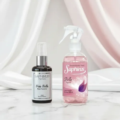 Combo Perfume Mini Milano Y Textil Saphirus Mujer Bella