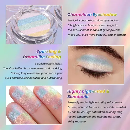 Sombra Glitter Multicolor 5 Colores Afmicat 01