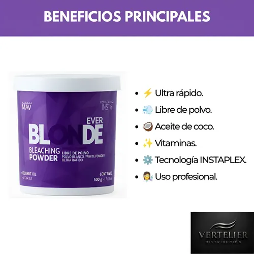Polvo Decolorante Profesional Mav Ever Blonde Instaplex 500g