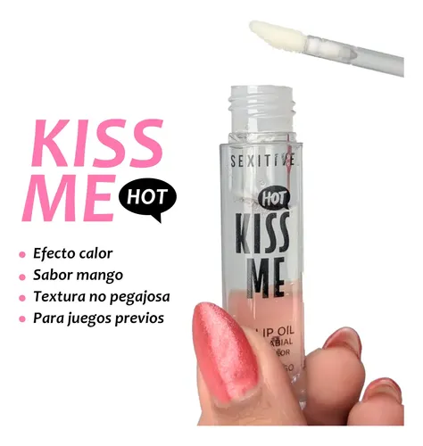 Kiss Me Hot Aceite Labial Lip Oil Sabor Mango Sexitive