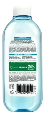 Agua Micelar Garnier Skin Active Acido Salicílico 400 Ml