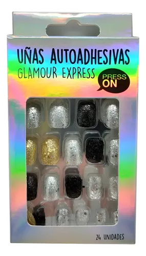 Uñas Autoadhesivas Press On Con Pegamento Reutilizables