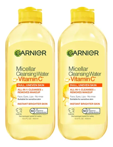 Agua Micelar Con Vitamina C Garnier, 400 Ml, Desmaquillante