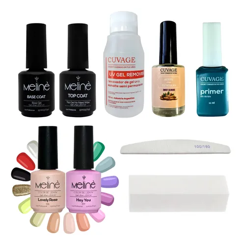 Kit Semipermanente Meline 9 Piezas Para Uñas Gelificadas