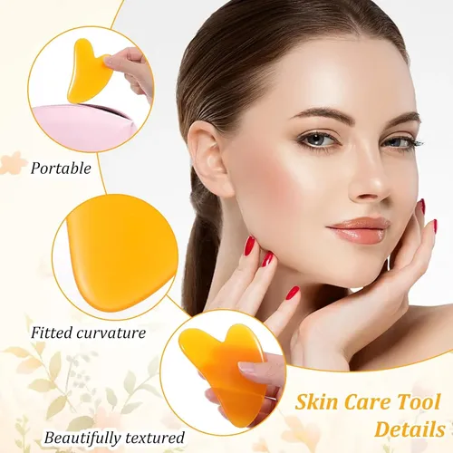 Set 30 Gua Sha Corazón Resina Facial Y Corporal Spa