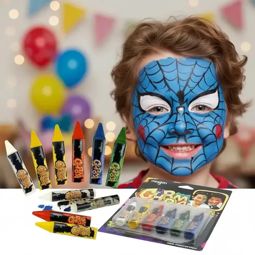 Maquillaje Artístico Mingda 6 Colores Crayolas Pintura Facial Hipoalergénica