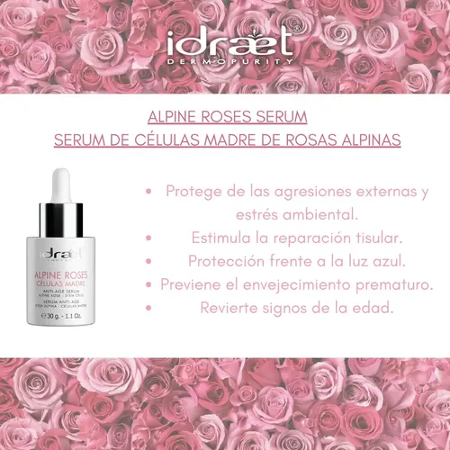 Idraet Alpine Roses Serum Celulas Madre De Rosas X 30ml Todo Tipo De Piel