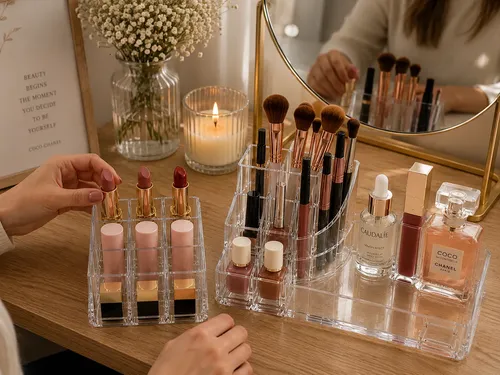Organizadores Acrílico X2 Maquillaje Cosméticos Transparente