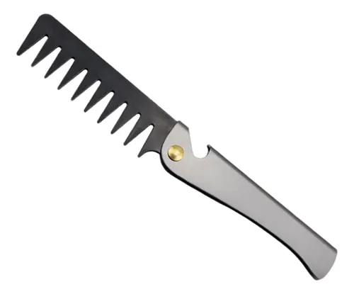Peine De Bolsillo Vintage De Acero Inox Para Barba Y Cabello