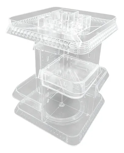 Organizador Maquillaje Acrílico Transparente IkoShop 12 Compartimentos 2 Cajones