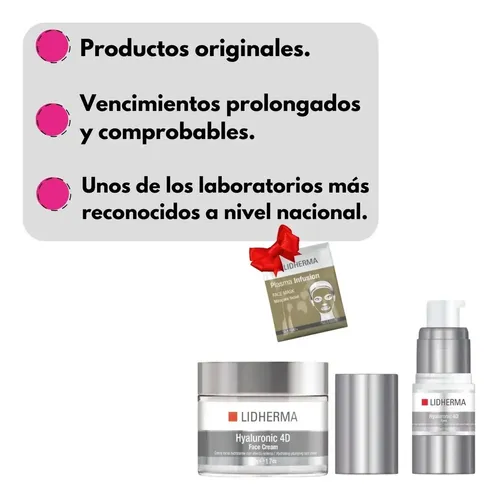 Rutina Skincare Hyaluronic 4d Facial Lidherma Crema Contorno