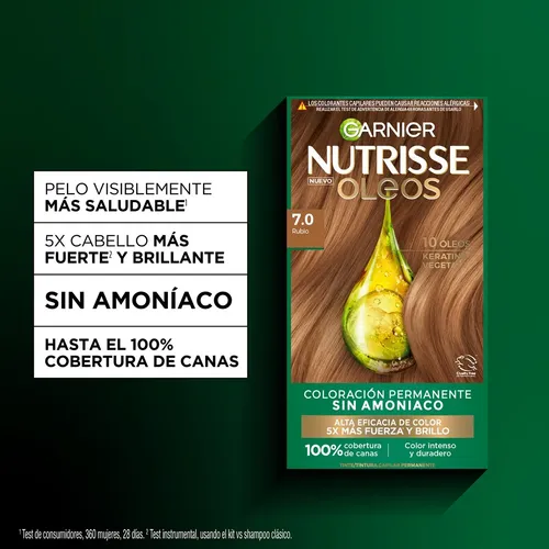 Kit Tintura Garnier Nutrisse Rubio 7.0 Permanente 110ml