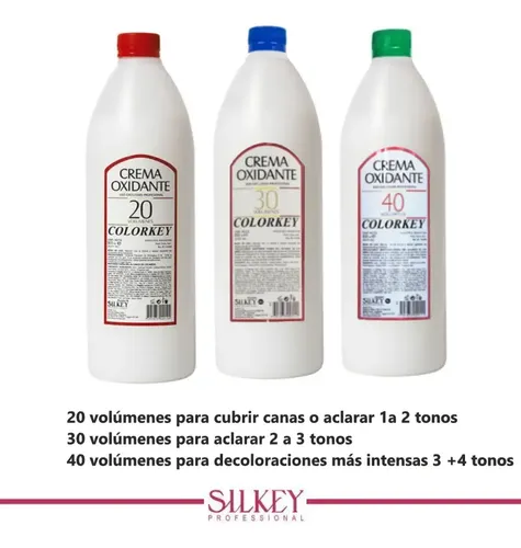 6 Botellas De Crema Oxidante Marca Silkey (20 Vol) 900ml