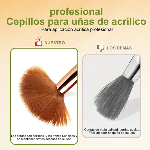 Kit De 3 Pinceles Acrílicos Para Uñas Profesionales Mj303