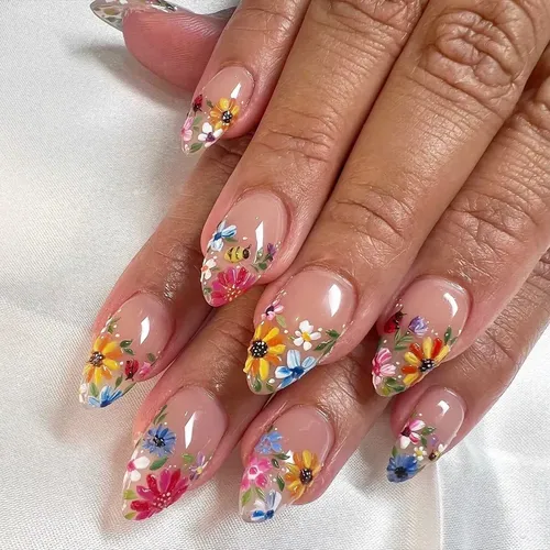 Kyl Aflorish- Pegatinas De Uñas 5d Abeja Flor Pastoral