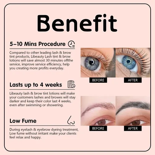 Kit De Color Negro Para Pestañas Y Cejas Libeauty Instant Ef
