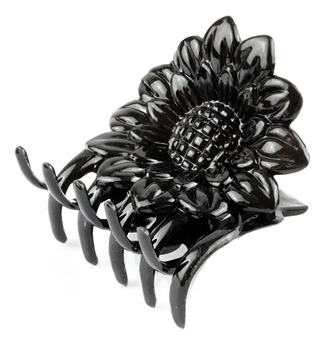 Broche Para Pelo Girasol Negro 5 Dientes Pack X12u.