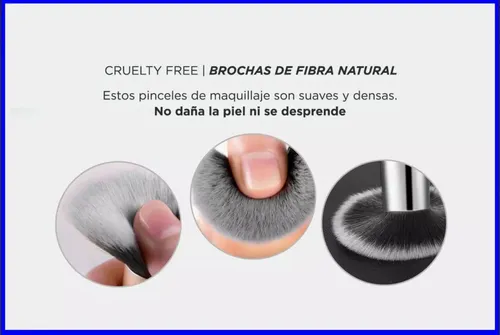 Set De Brochas Maquillaje Profesional Alta Gama + Estuche Negro