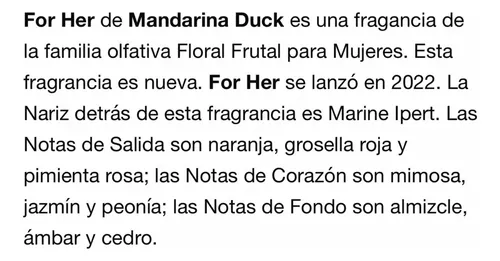 Perfume Mandarina Duck For Her EDT 100ml Floral Frutal Spray