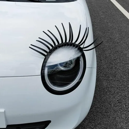 Pestañas Para Coche, Pegatinas Negras Para Faros, Decorativas Negro