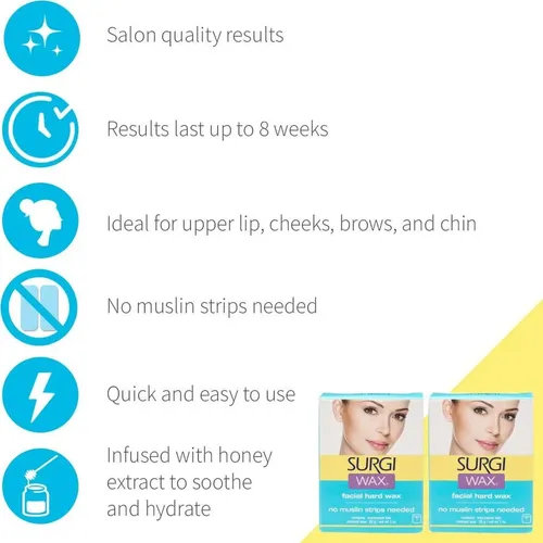 Cera Depilatoria Facial Dura Surgi 1 Oz (2 Unid.)